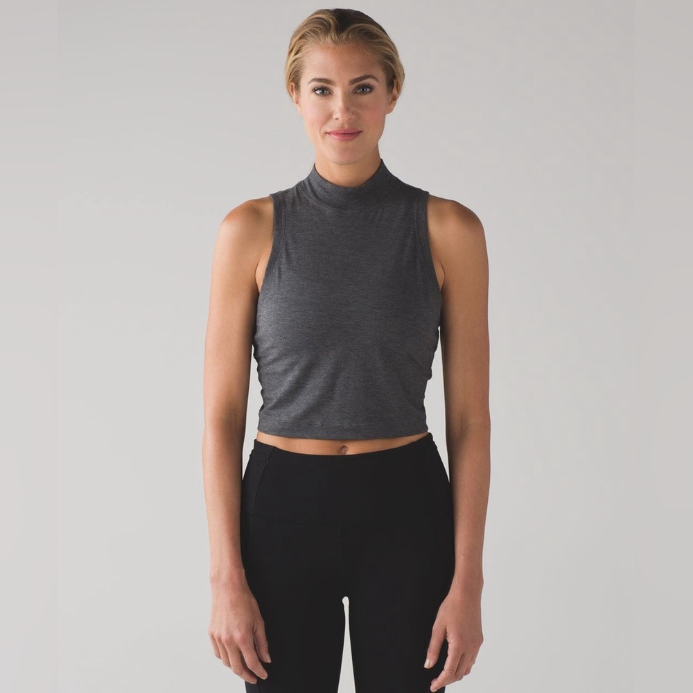 Lululemon Kitsilano Mock Tank in Heathered Pitch Grey Women’s 4